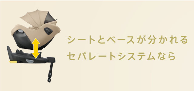 シートとベースが分かれる